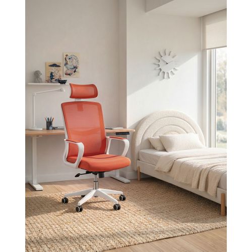 Chaise De Bureau Monarch Tissu Corail