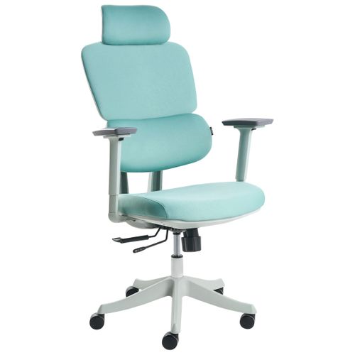 Chaise De Bureau Viscount Tissu Bleu Paon