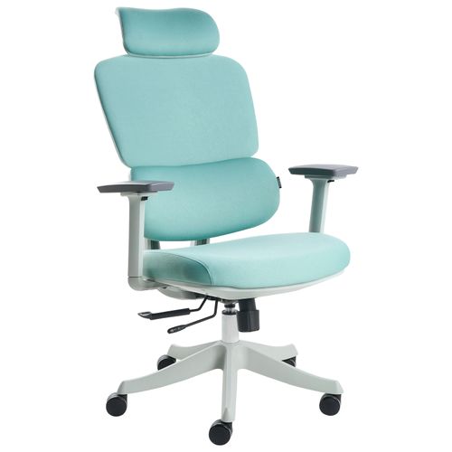 Chaise De Bureau Viscount Tissu Bleu Paon