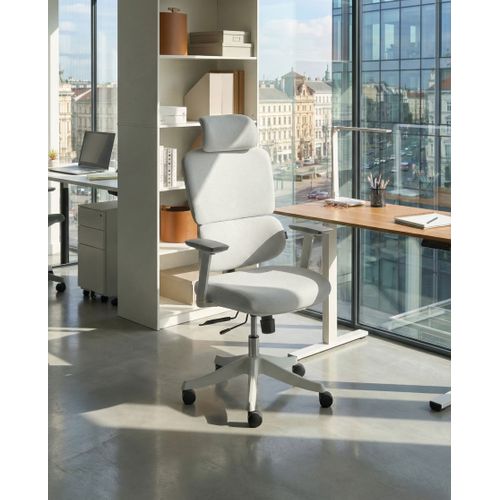 Chaise De Bureau Viscount Tissu Gris Clair
