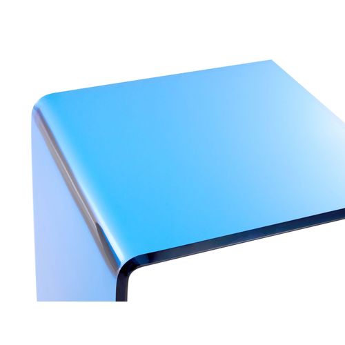 Table D'appoint Lourdes Verre De Sécurité Bleu