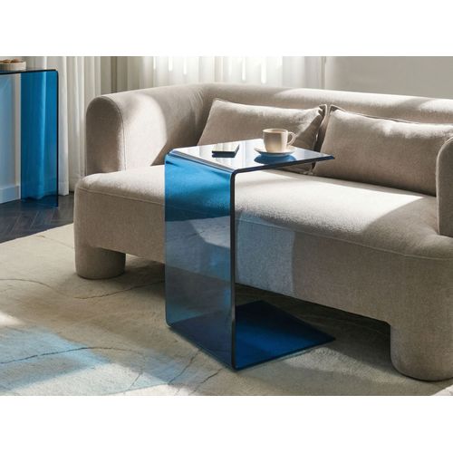 Table D'appoint Lourdes Verre De Sécurité Bleu