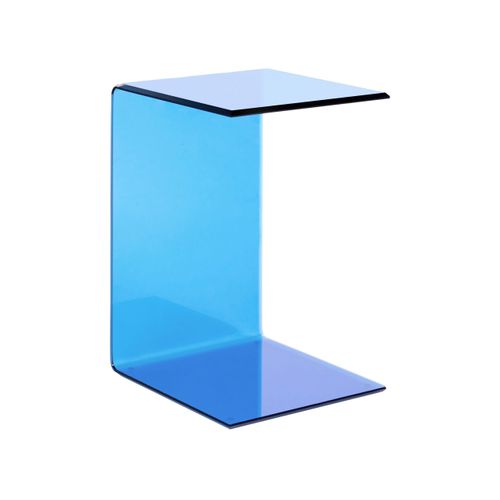 Table D'appoint Lourdes Verre De Sécurité Bleu