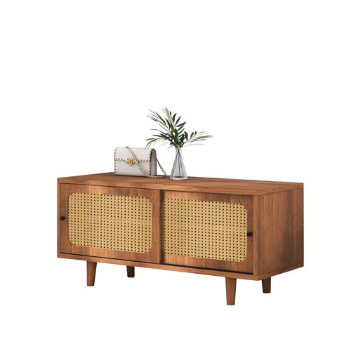 Meuble à Chaussures 104x40x48 Cm Avec 2 Portes Coulissantes, Rangement, Marron