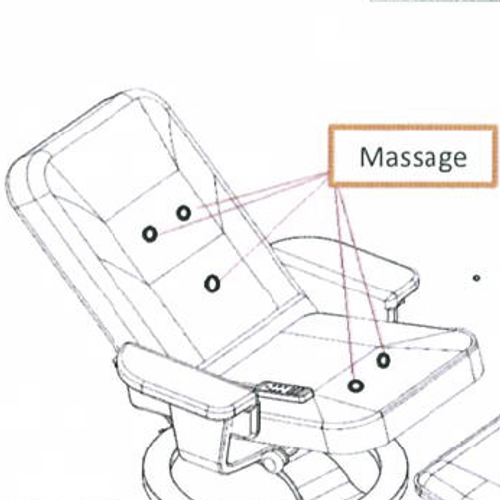 Fauteuil Pivotant 79x79x106 Cm Avec Dossier Réglable, Ottomane, Fonction De Massage, En Pu, Noir