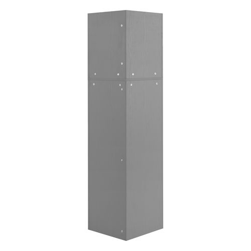 Colonne De Salle De Bain 36,5x36,5x155 Cm Avec 2 Portes, Plateau Réglable, Rangement, Gris Clair