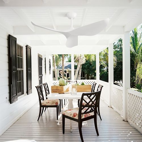 Ventilateur De Plafond De 38 Pouces Sans Lumière Avec 3 Pales Et Télécommande, Abs, Blanc