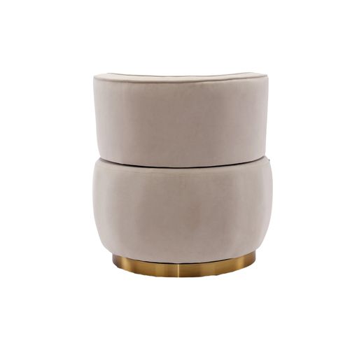 Fauteuil Pivotant 360° Moderne Avec Dossier Ergonomique, Accoudoirs, En Velours, Beige