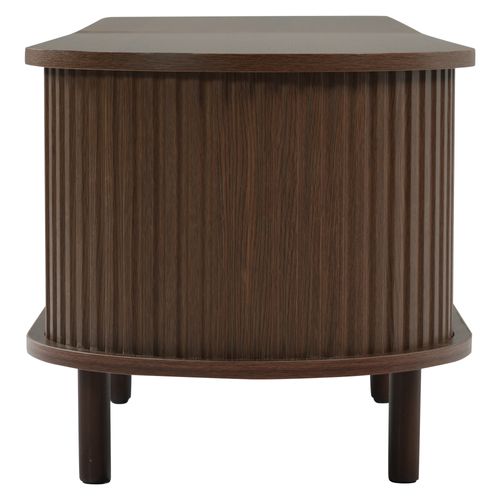 Meuble TV 180x40x40 Cm, Pieds Réglables, Tiroir Et 2 Portes Coulissantes, Design Rotin, Mdf, Brun