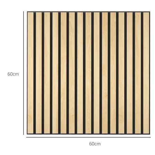 Set De 4 Panneaux Muraux Décoratifs 60x60 Cm - Chêne