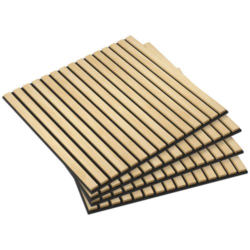 Set De 4 Panneaux Muraux Décoratifs 60x60 Cm - Chêne