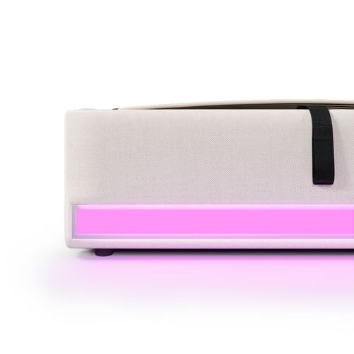 Lit Coffre Lit Enfant 90 X 200 Cm, Lit Simple Avec LED, USB Et Type-c, Lin, Beige