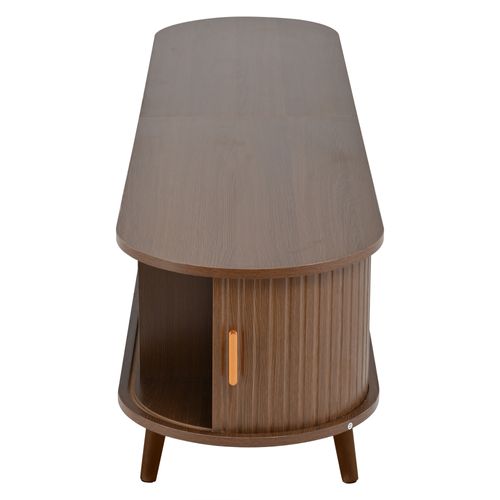 Meuble TV 175 X 40 X 42 Cm Avec 2 Tiroirs, 2 Portes Coulissantes, Rangement, En Mdf, Couleur Marron