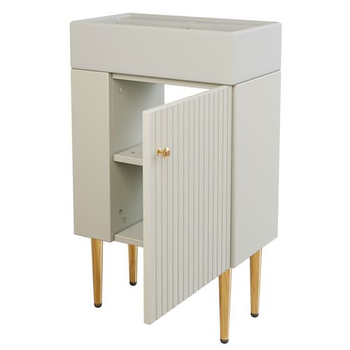 Lave main 55x31x91.5 Cm Avec 4 Pieds, Rangement, Montage Simple, En Mdf, Blanc