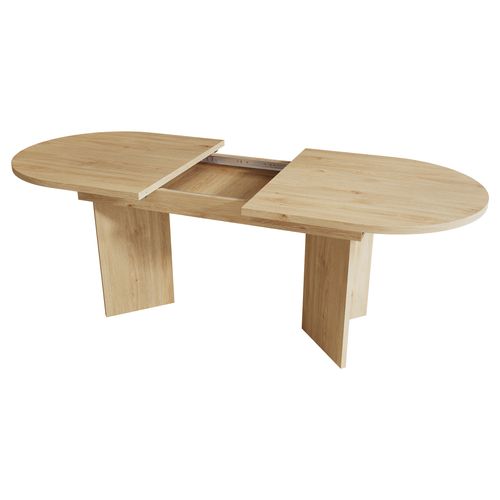 Table De Salle à Manger Extensible 120/160×80x75 Cm Avec Plateau Épais, Mdf, Couleur Chêne