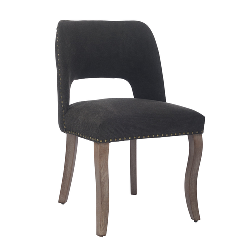 Lot De 2 Chaises De Salle à Manger 58x50x82,5 Cm Avec Dossier Incurvé, En Chenille, Noires