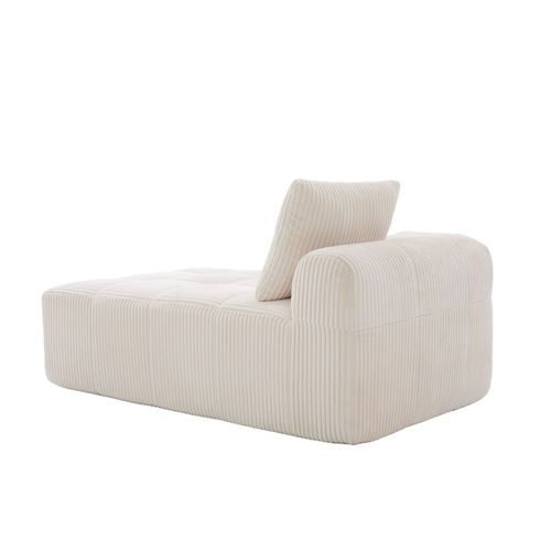 Canapé Droit 2 Places 158×93×61 Cm Avec Poches Latérales, Porte-gobelets, Coussin, En Tissu, Beige