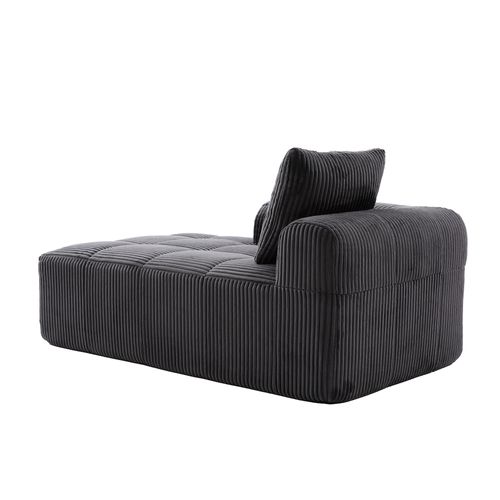 Canapé Droit 158×93×61 Cm Avec Poches Latérales, Porte-gobelets, Coussin, En Tissu, Gris Foncé