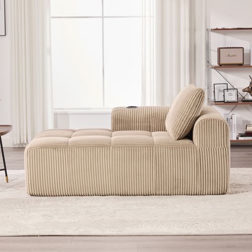 Canapé Droit 2 Places 158×93×61 Cm Avec Poches Latérales, Porte-gobelets, Coussin, En Tissu, Kaki