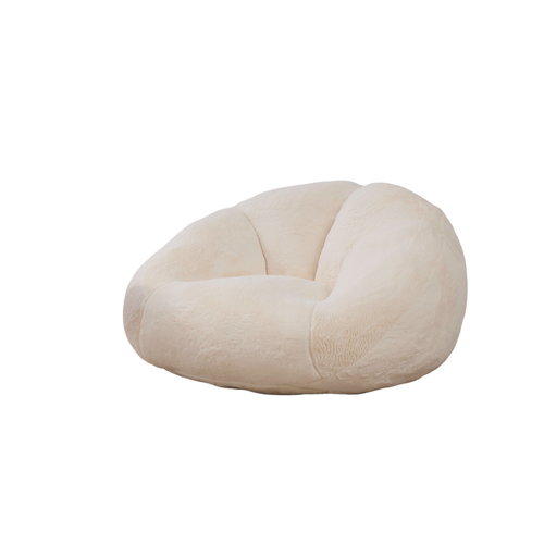 Fauteuil Poire Sans Montage, Rempli De Mousse, Idéal Pour Le Salon Et La Chambre, Velours, Beige