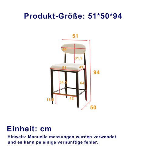 Tabouret De Bar 2 Pièces Confort Tissu Beige Pieds Métal Noir Et Or