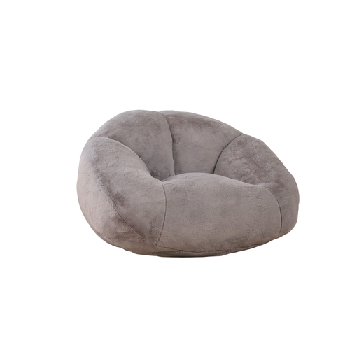 Fauteuil Poire Sans Montage, Rempli De Mousse, Idéal Pour Le Salon, Velours, Gris Clair