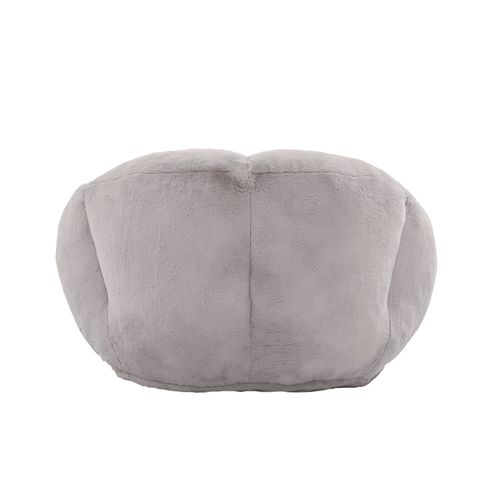 Fauteuil Poire Sans Montage, Rempli De Mousse, Idéal Pour Le Salon, Velours, Gris Clair