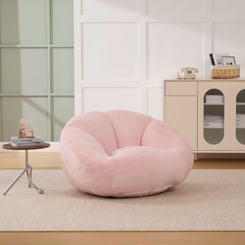 Fauteuil fixe 1 personne 100x90x57 cm Mousse et Velours, rose