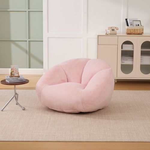 Fauteuil fixe 1 personne 100x90x57 cm Mousse et Velours, rose
