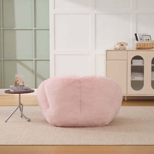 Fauteuil fixe 1 personne 100x90x57 cm Mousse et Velours, rose