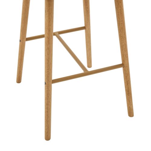 Lot De 2 Tabourets De Bar Moderne Avec Dossier, Accoudoirs, Assise En Lin Et Pieds En Bois, Noir