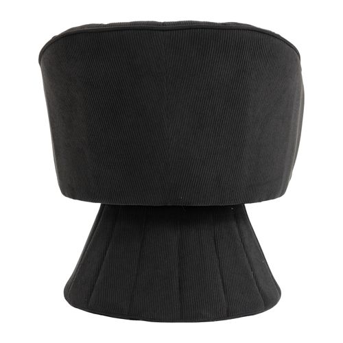 Fauteuil Pivotant 360° Moderne Avec Dossier Ergonomique Et Accoudoirs, En Velours Côtelé, Noir