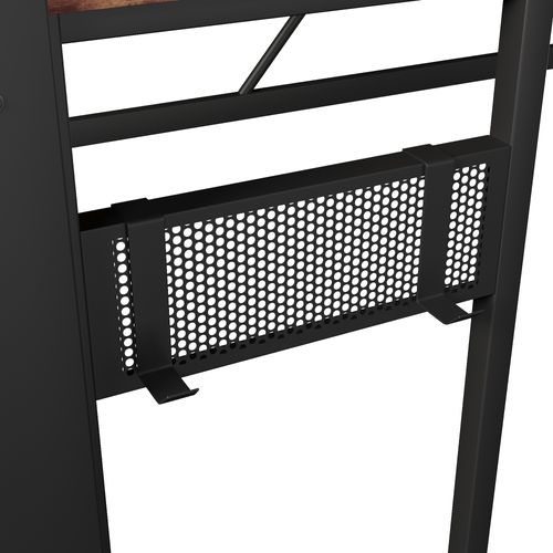 Lit Mezzanine Enfant 90x200 Cm, Lit Simple Avec Bureau, LED, USB Et Type-c, Métal, Noir