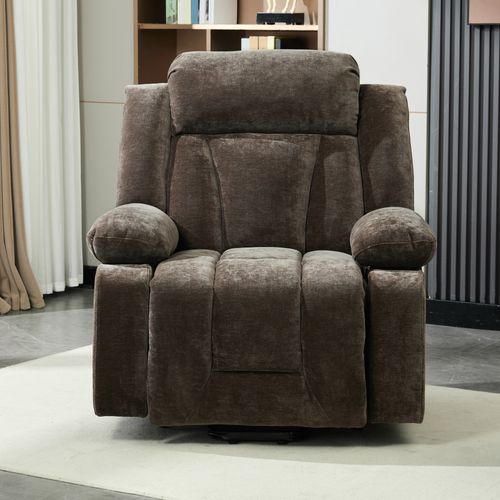 Fauteuil 95x94x107 Cm Avec Massage à 8 Points, Fonction Chauffante, Repose-pieds Et USB, Brun