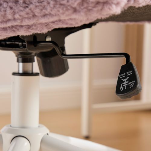 Chaise De Bureau Avec Siège Large, Base Métallique, Réglable Et Pivotante, Tissu , Violet