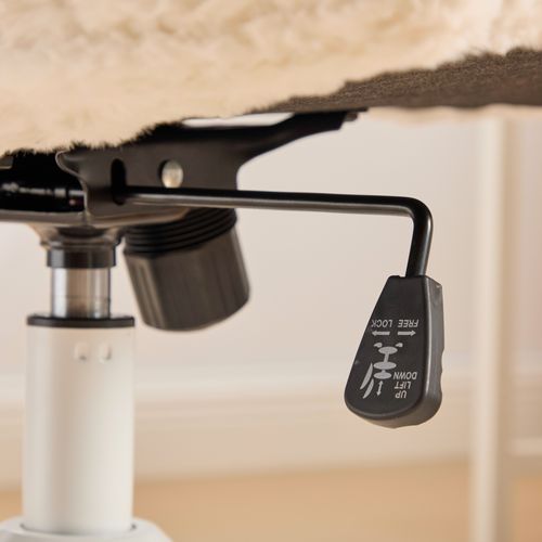 Chaise De Bureau Avec Siège Large, Base Métallique, Réglable Et Pivotante, Tissu , Beige