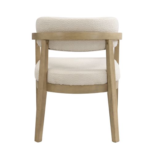 Chaises De Salle à Manger Modernes 2 Pièces Avec Accoudoirs, Bois + Tissu, couleur Bois