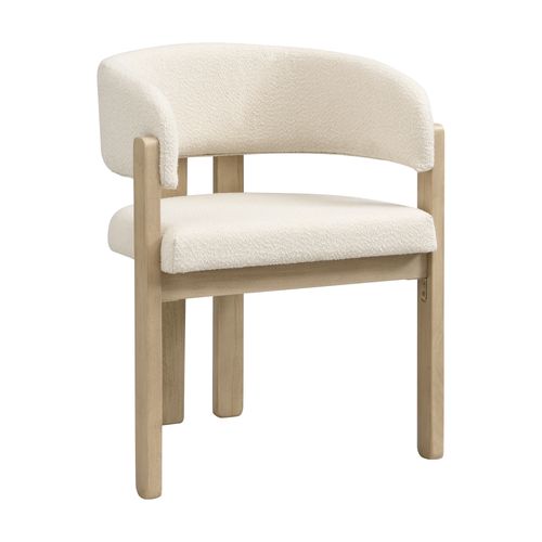 Chaises De Salle à Manger Modernes Avec Accoudoirs, Lot De 2, Bois + Tissu, ​​couleur Bois