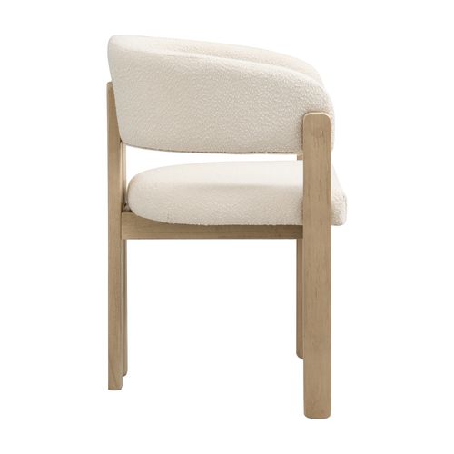 Chaises De Salle à Manger Modernes Avec Accoudoirs, Lot De 2, Bois + Tissu, ​​couleur Bois