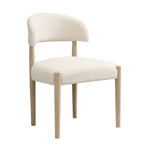 Chaises De Salle à Manger Modernes, Lot De 2, Bois + Tissu, ​​couleur Bois