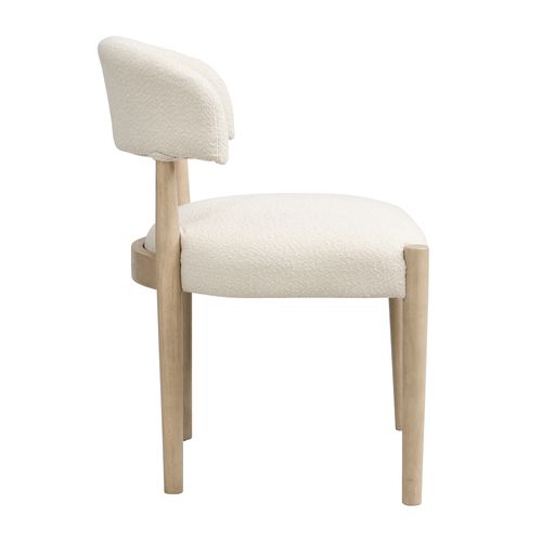 Chaises De Salle à Manger Modernes, Lot De 2, Bois + Tissu, ​​couleur Bois