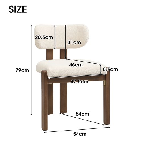 Lot De 6, Chaises De Salle à Manger Modernes, Bois + Tissu, ​​brun