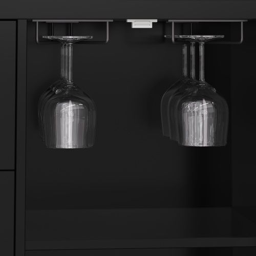 Îlot De Cuisine Mobile 120x42/60x93 Cm Avec 3 Tiroirs, 2 Portes, Plateau Rabattable, Mdf, Noir