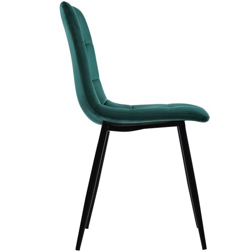 Chaises 4 Pièces, Salle à Manger 44x41x86 Cm – Velours Vert, Piétement Métal