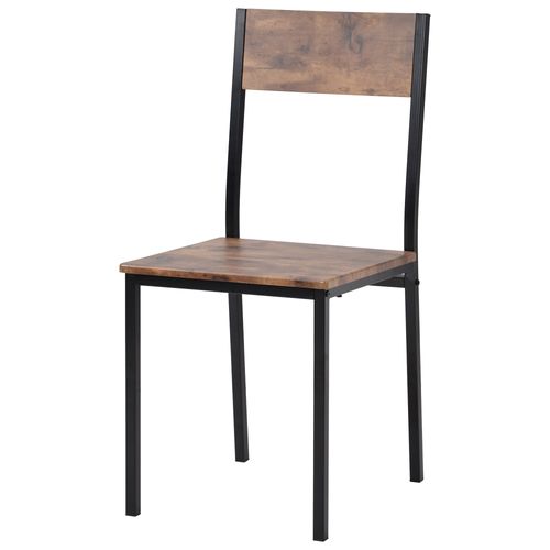 Ensemble Table à Manger 70x70x75 Cm Avec 2 Chaises, Métal Marron, Table De Café