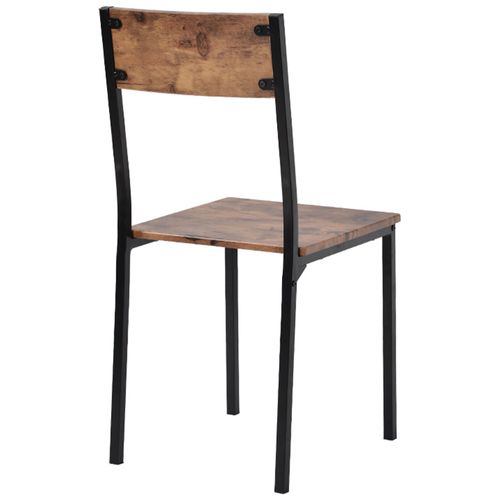 Ensemble Table à Manger 70x70x75 Cm Avec 2 Chaises, Métal Marron, Table De Café