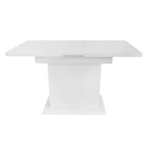 Table à Manger Extensible Blanche Avec Rangements Ouverts, Étagères, Structure Métal