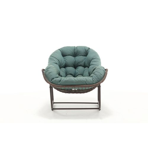 Fauteuil à Bascule Oeuf Avec Coussin 6'' Vert, Structure Métal
