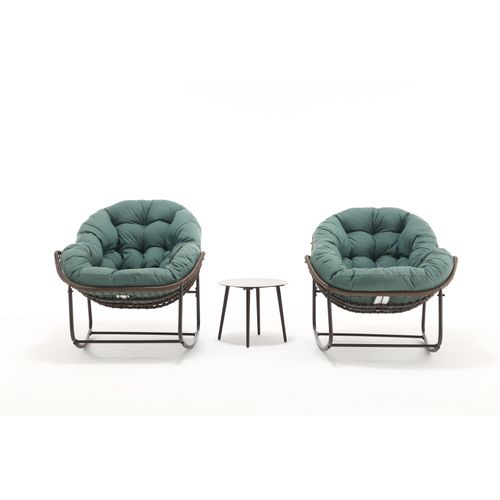 Fauteuil à Bascule Oeuf Avec Coussin 6'' Vert, Structure Métal