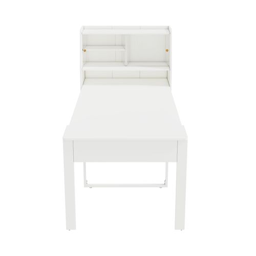 Table à Manger Extensible, Bar 52-132,5 Cm, Avec Rangements Portes En Verre, Bois Blanc Et Métal
